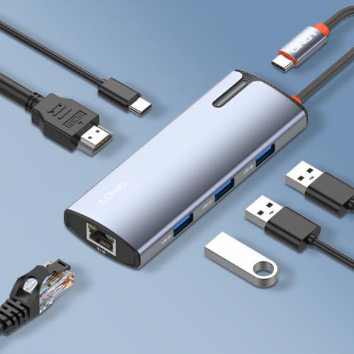 Hub chuyển đổi LDNIO 6 in 1USB - C Dock Station DS-16H