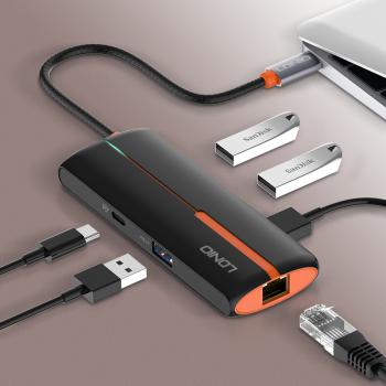 Hub chuyển đổi LDNIO 6 in 1USB - USB-C Type C chuyển PD3.0 HDMI USB2.0 SD TF Data Port DS-56H